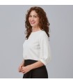 Blusa Mujer Manga Rizada Rosanna 240006 Garys Lateral Blanco