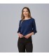Blusa Mujer Manga Rizada Rosanna 240006 Garys Frente Marino