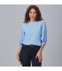 Blusa Mujer Manga Rizada Rosanna 240006 Garys Frente Celeste