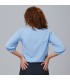 Blusa Mujer Manga Rizada Rosanna 240006 Garys Parte Trasera Celeste