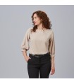 Blusa Mujer Manga Rizada Rosanna 240006 Garys Frente Beige