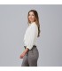 Blusa Mujer Cuello Solapa Lazo Flavia 240009 Garys Lateral Blanco