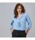 Blusa Mujer Cuello Solapa Lazo Flavia 240009 Garys Frente Celeste