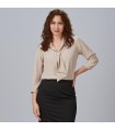 Blusa Mujer Cuello Solapa Lazo Flavia 240009 Garys Frente Beige