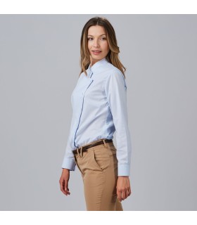 Camisa Mujer Fil A Fil Cocinero Angelica 240022 Garys Lateral Celeste