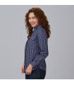 Camisa Mujer Cuadros Caterina 240025 Garys Lateral Marino