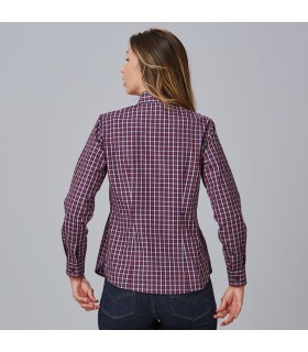 Camisa Mujer Cuadros Caterina 240025 Garys Parte Trasera Rojo