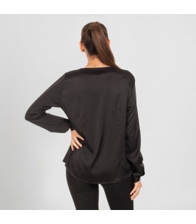 Camisa Mujer Saten Telma 243700 Garys Parte Trasera Negro