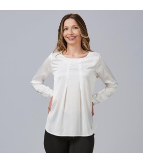 Camisa Mujer Saten Telma 243700 Garys Frente Blanco