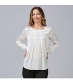 Camisa Mujer Saten Telma 243700 Garys Frente Blanco