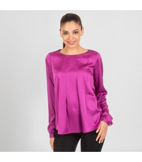 Camisa Mujer Saten Telma 243700 Garys Frente Malva