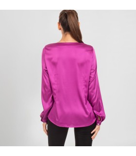 Camisa Mujer Saten Telma 243700 Garys Parte Trasera Malva