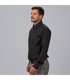Camisa Hombre Slim Fit Simone 260009 Garys Lateral Negro