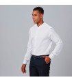Camisa Hombre Slim Fit Fil A Fil Riccardo 260012 Garys Lateral Blanco