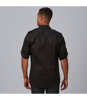 Camisa Unisex Manga Roll Up Michele 260014 Garys Parte Trasera Negro