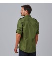 Camisa Unisex Manga Roll Up Michele 260014 Garys Parte Trasera Verde Caqui