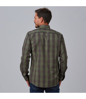 Camisa Hombre Slim Fit Augusto 260032 Garys Parte Trasera Verde Caqui