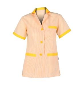 Bata Mujer Corta Vichy MC Combinada 522000 Garys Amarillo