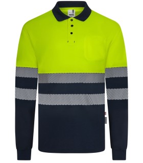 Polo de trabajo alta visibilidad de cintas segmentadas y poliéster reciclado 305535 Velilla7