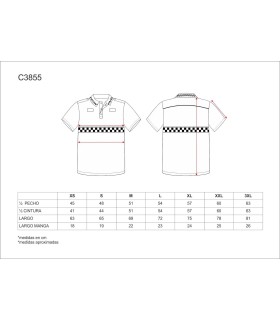 Polo bicolor de alta visibilidad C3855. Workteam7