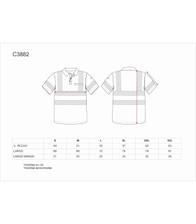 Polo de alta visibilidad certificado con cinta reflectante segmentada C3882. Workteam5