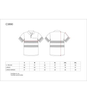 Polo bicolor de alta visibilidad certificado con cinta reflectante segmentada C3890. Workteam7