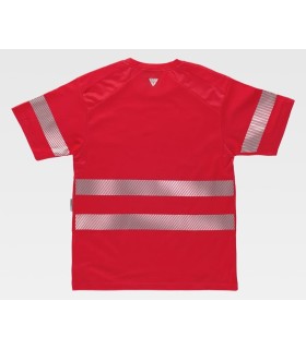 Camiseta alta visibilidad con cinta reflectante segmentada e interior algodón C3987. Workteam2