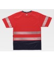 Camiseta alta visibilidad con cinta reflectante segmentada e interior algodón C3997. Workteam2
