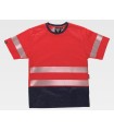 Camiseta alta visibilidad con cinta reflectante segmentada e interior algodón C3997. Workteam1