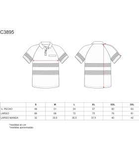 Polo de Alta Visibilidad con Cintas reflectantes segmentadas C3895. Workteam5