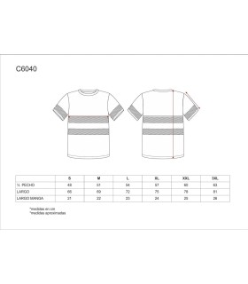 Camiseta bicolor de alta visibilidad con cinta segmentada C6040. Workteam5
