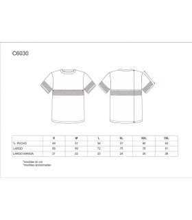 Camiseta bicolor de alta visibilidad con cinta segmentada C6030. Workteam5