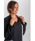 Chaqueta Negra Cuello Y Vista Estampado Mujer 8066571 Dyneke Lateral