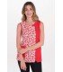 Chaqueta Sin Mangas Roja Amapolas Mujer 8120721 Dyneke Frente