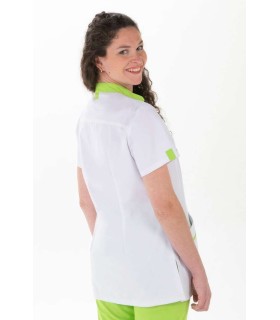 Chaqueta Cuello Mao Pistacho Pespuntes Mujer 8153887 Dyneke Parte Trasera