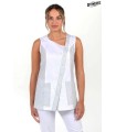 Casaca De Limpieza Rayas Gris Mujer 8041700 Dyneke Frente