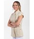 Chaqueta Beige Cuello Mao Onda Mujer 8064824 Dyneke Lateral
