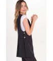 Estola Negra Mujer Cuello Pico 8086725 Dyneke Lateral