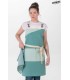 Delantal Peto Loneta Verde Tricolor 8128346 Dyneke Frente