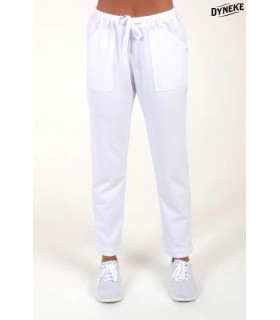 Pantalon Blanco Punto Pique 8268783 Dyneke Frente