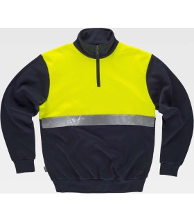 Sudadera reflectante con cierre de media cremallera C9841. Workteam1