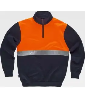 Sudadera reflectante con cierre de media cremallera C9841. Workteam3