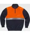 Sudadera reflectante con cierre de media cremallera C9841. Workteam3