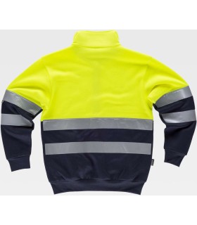 Sudadera de alta visibilidad certificada con cierre de cremallera C9037. Workteam2