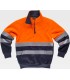 Sudadera de Alta visibilidad con cierre de media cremallera C9035. Workteam3