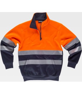 Sudadera de Alta visibilidad con cierre de media cremallera C9035. Workteam3