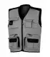 Chaleco tipo safari, multibolsillos y bicolor 8746B Stretch. ISSALINE