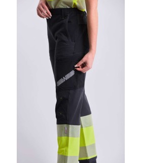 Pantalón de Alta visibilidad elástico tricolor C3555. Workteam6