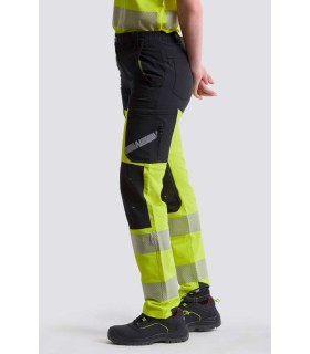 Pantalón de Alta visibilidad elástico bicolor con cintas segmentadas C3550. Workteam4