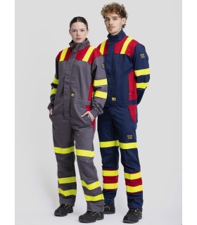 Buzo certificado para soldaduras, ignífugo, antiestático, arco eléctrico y visibilidad realzada C5096. Workteam1